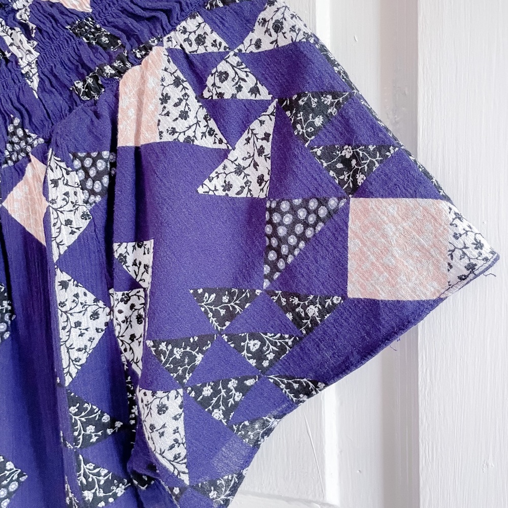 Madewell Patchwork Smocked Top - image 4